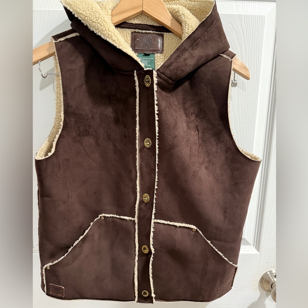 Lauren Ralph Lauren Brown Suede Vest Western Yellowstone Ranch Heritage